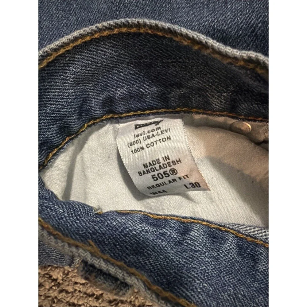 Levi's 505 Regular Fit Straight Leg Jeans Men's 44x30 New 2008 Blue Denim NWT